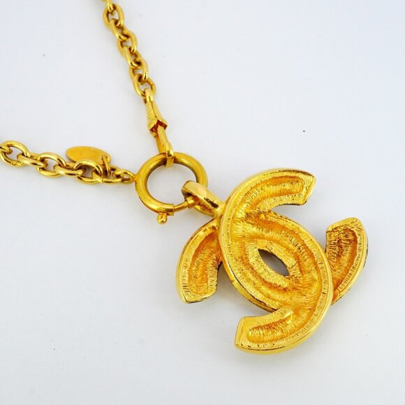 Chanel Coco Mark Matelasse Necklace, GP Plated, Gold, Women's - Picture 2 of 6